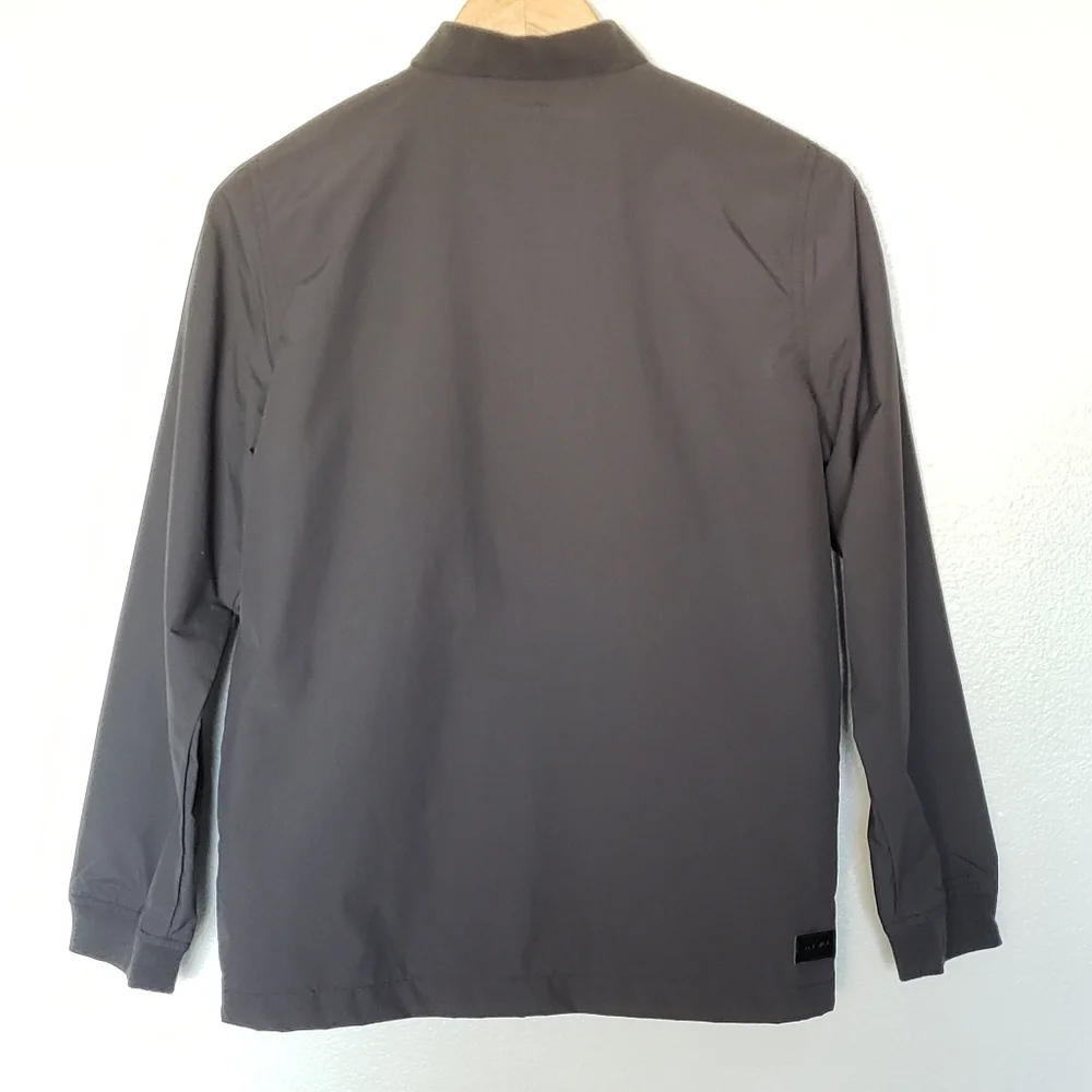 O'Neill Boys Lightweight Jacket‎ Size L Gray Mock Neck Snap Front Pockets NEW